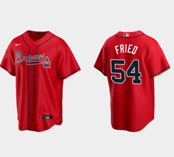 Toddlers Atlanta Braves #54 Max Fried Red Stitched Baseball Jersey
